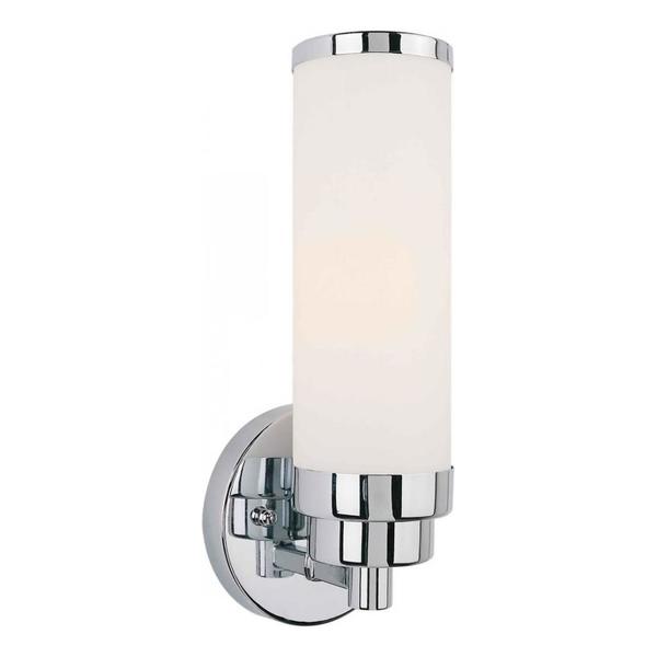 Forte One Light Chrome Satin Opal Glass Wall Light 1155633